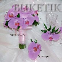 Букет из белой розы и орхидей №62